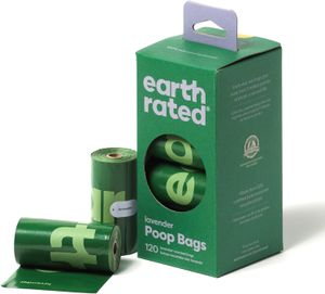  Earth Rated Dog Poo Bags, New Look, Guaranteed Leak Proof and Extra Thick Waste Bag Refill Rolls For Dogs, Lavender Scented, 120 Count