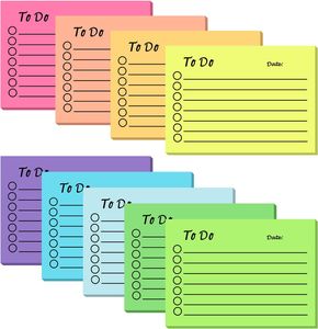 9 Pack to Do List Sticky Notes, Self-Stick Sticky Notes, Colorful Sticky Notes Pad with Lines, Do List Notepads for School Office Meeting Home Plan Reminder Stationery Supplies(450 Sheets,10 * 7cm)