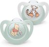 NUK Star Baby Dummy | 0-6 Months | Soothes 99% of Babies | BPA-Free Silicone Soothers | Winnie The Pooh | with Case | 2 Count