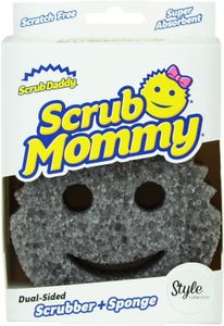 Scrub Daddy Scrub Mommy Washing Up Sponge - Dual Sided Scrubbing Non Scratch Scourers, Smiley Face Sponges for Cleaning Kitchen & Bathroom, Dish Scrubber, FlexTexture Home Products, Style Single Pack