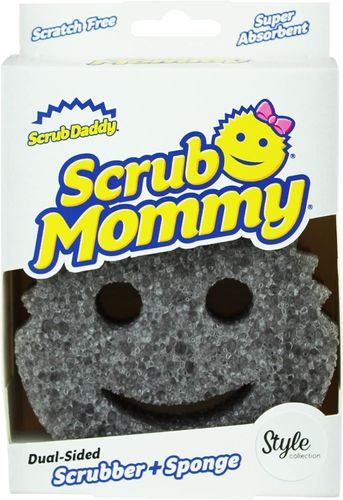 Scrub Daddy Scrub Mommy Washing Up Sponge - Dual Sided Scrubbing Non Scratch Scourers, Smiley Face Sponges for Cleaning Kitchen & Bathroom, Dish Scrubber, FlexTexture Home Products, Style Single Pack
